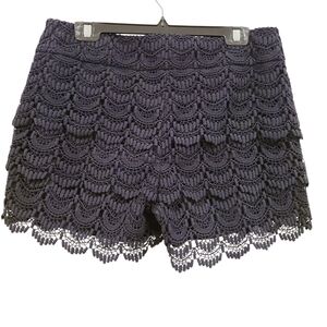 Loft Navy Lace Tiered Riveria Shorts